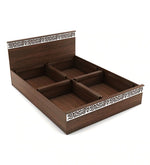 Load image into Gallery viewer, Detec™ Queen Size Bed with Storage in Brazilian Walnut Finish
