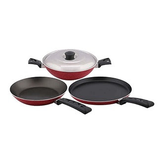 Nirlep Aspa Gift Set 4 pcs - Tawa Fry Pan & Kadai with lid