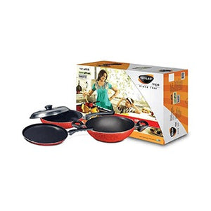 Nirlep Aspa Gift Set 4 pcs - Tawa Fry Pan & Kadai with lid