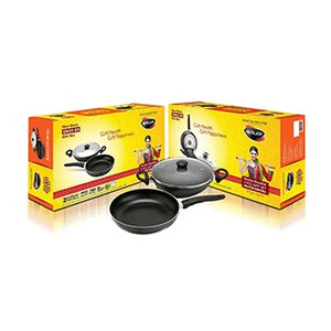 Nirlep Kitchen Essential Gift Set 3 pcs-Kadai & Fry Pan with lid