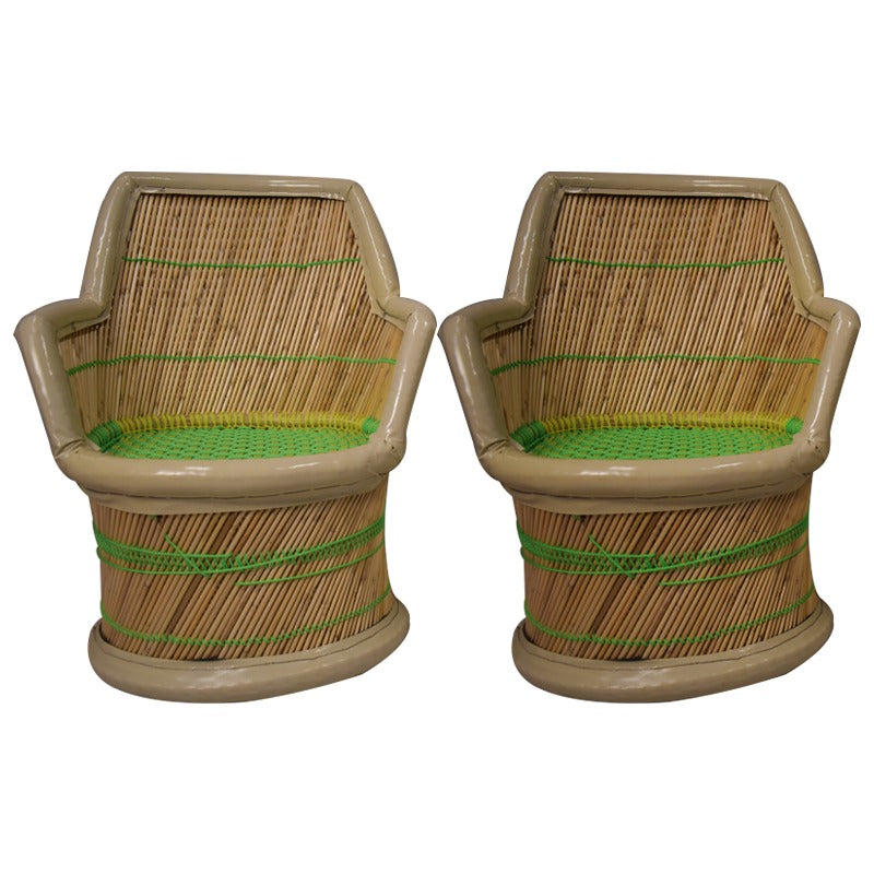 Detec™  Mudda Handicraft Chair - Multicolor (Buy One Get One Free)