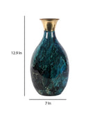 गैलरी व्यूवर में इमेज लोड करें, Detec Brass Blue Stone Vase - Rishan Lifestyle
