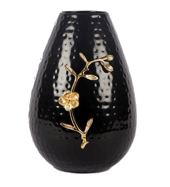 Detec Brass Black Vase - Rishan Lifestyle