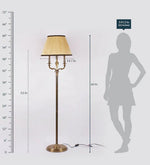 Load image into Gallery viewer, Detec White Fabric Shade Floor Lamp with Gold Base
