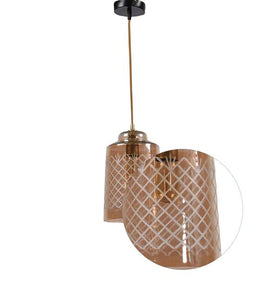  Detec Bosnia Cut Work Amber Lustere Glass Hanging Lamp