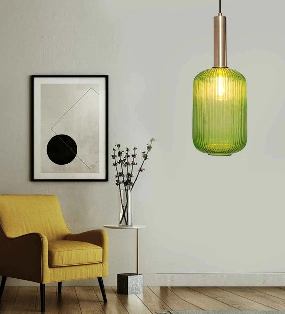 Detec™ Maloto Green Luster and Brass Hanging Light