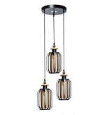 Load image into Gallery viewer, Detec Bellvue Glass Metal Cage Chandelier
