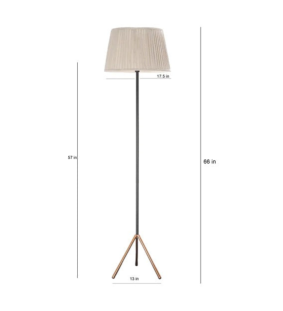 Detec Mizuko Matte Black and Copper Floor Lamp