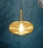 Load image into Gallery viewer,  Detec Maloto Amber Luster and Brass Hanging Light
