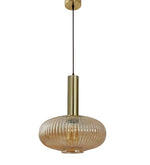 Load image into Gallery viewer,  Detec Maloto Amber Luster and Brass Hanging Light
