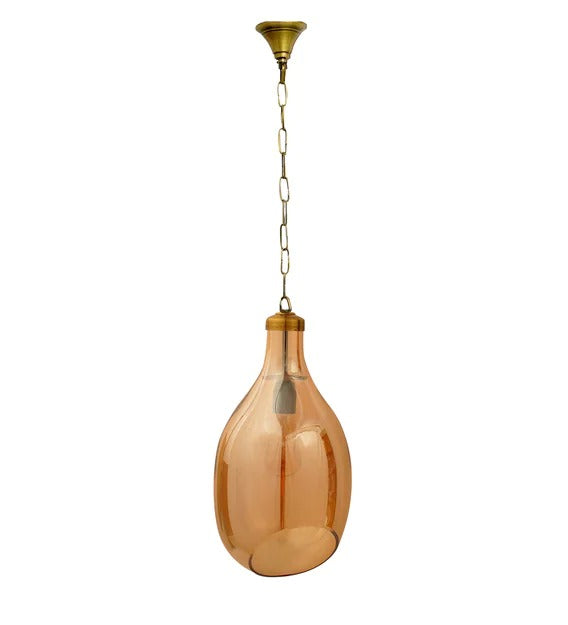 Detec™ Snead Nest Shape Amber Luster Glass & Brass Hanging Light