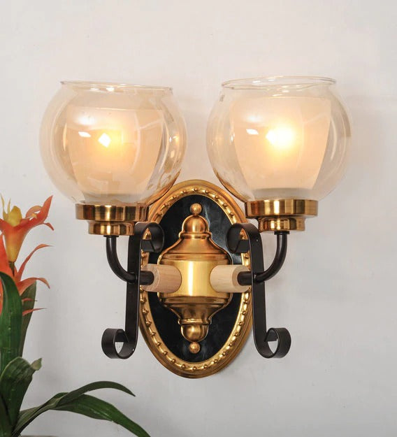 Detec Vanwinkle Dual Glass Shade Oblic Two Wall Light