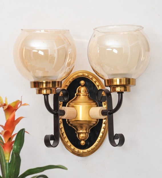 Detec Vanwinkle Dual Glass Shade Oblic Two Wall Light