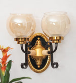Load image into Gallery viewer, Detec Vanwinkle Dual Glass Shade Oblic Two Wall Light
