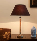 गैलरी व्यूवर में इमेज लोड करें, Detec Black Fabric Shade Table Lamp with Beige Base
