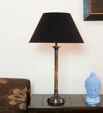 गैलरी व्यूवर में इमेज लोड करें, Detec Black Fabric Shade Table Lamp with Beige Base
