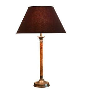 Detec Black Fabric Shade Table Lamp with Beige Base