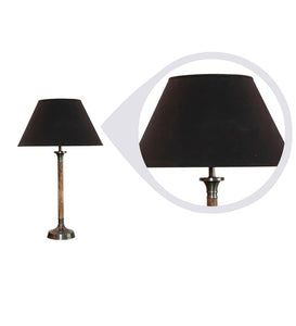 Detec Black Fabric Shade Table Lamp with Beige Base