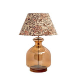 गैलरी व्यूवर में इमेज लोड करें, Detec Carvas print Cotton Shade Table Lamp with Amber Luster Glass Base
