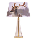 Load image into Gallery viewer, Detec Margate Cone Clear and Brass Customized Cottan Fabric Shade Table Lamp
