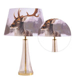 Load image into Gallery viewer, Detec Margate Cone Clear and Brass Customized Cottan Fabric Shade Table Lamp
