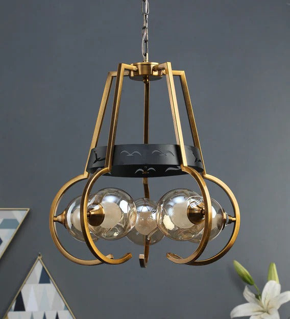 Detec Hartwell Five Light Fusion Brass Finish Chandelier