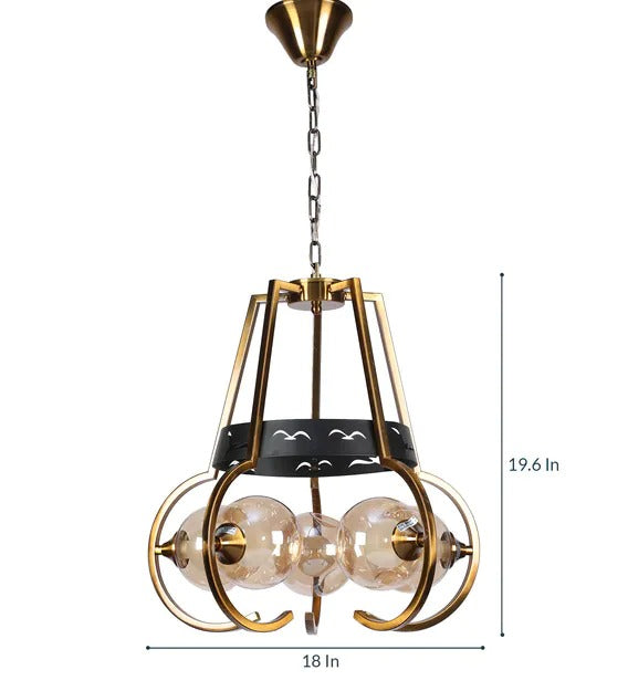 Detec Hartwell Five Light Fusion Brass Finish Chandelier