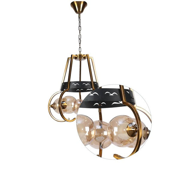 Detec Hartwell Five Light Fusion Brass Finish Chandelier