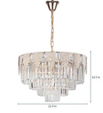 गैलरी व्यूवर में इमेज लोड करें, Detec Cassiel Five Layer Rose Gold Finish Contemporary Chandelier
