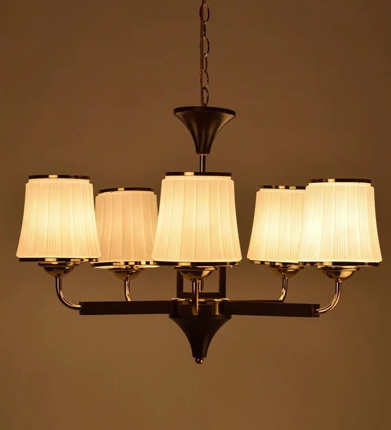 Detec Hartland 5 Light Metal and Wood Fusion Chandelier