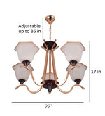 गैलरी व्यूवर में इमेज लोड करें, Detec Heulwen Metal &amp; Glass Colonial Chandelier
