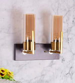 Load image into Gallery viewer, Detec Brass Grove Amber Glass  Double Shade Wall Light
