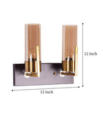 Load image into Gallery viewer, Detec Brass Grove Amber Glass  Double Shade Wall Light
