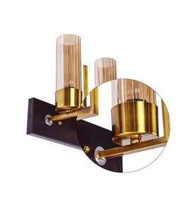 Detec Brass Grove Amber Glass  Double Shade Wall Light