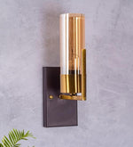 Load image into Gallery viewer, Detec Brass Grove Amber Glass Wall Light
