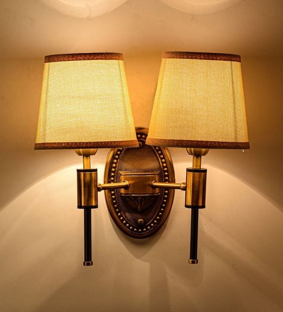 Detec Miles Double Shade Wall Sconce in Brass Color