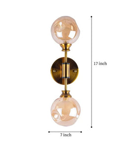 Detec Caleb Amber Thumb Pressed Wall double  Glass Sconce