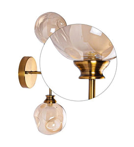 Detec Caleb Amber Thumb Pressed Wall double  Glass Sconce