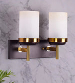 Load image into Gallery viewer, Detec Porsch Opal Glass Brass n Black Double Shade Wall Light
