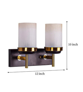 Detec Porsch Opal Glass Brass n Black Double Shade Wall Light