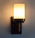 Load image into Gallery viewer, Detec Porsch Opal Glass Brass n Black Wall Light
