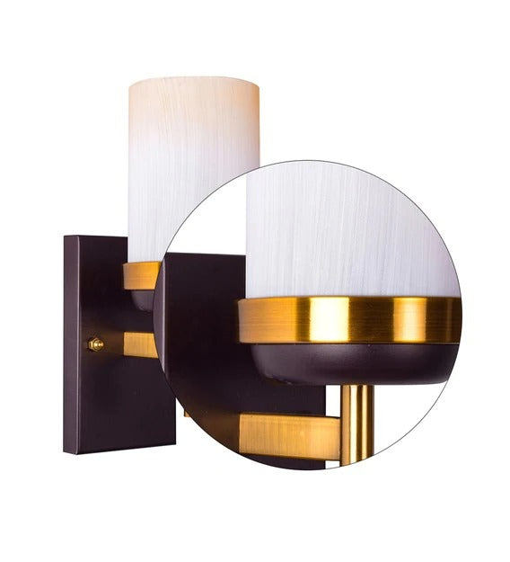 Detec Porsch Opal Glass Brass n Black Wall Light