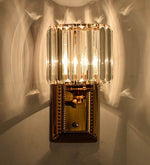 Load image into Gallery viewer, Detec Mercena Webbered Glass Brass Wall Light
