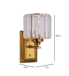 Detec Mercena Webbered Glass Brass Wall Light