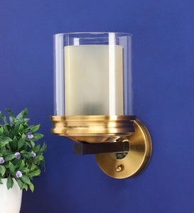 Detec Gorden Double Glass Matte Black & Brass Wall Light