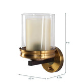 Load image into Gallery viewer, Detec Gorden Double Glass Matte Black &amp; Brass Wall Light
