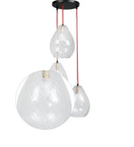 गैलरी व्यूवर में इमेज लोड करें, Detec Mariana 3-Light Hanging Cluster with Cutwork Clear Glass Shade &amp; Contrast Wire
