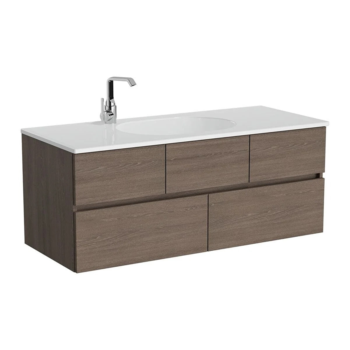 Vitra Memoria Washbasin Unit With left faucet hole Mocha Oak