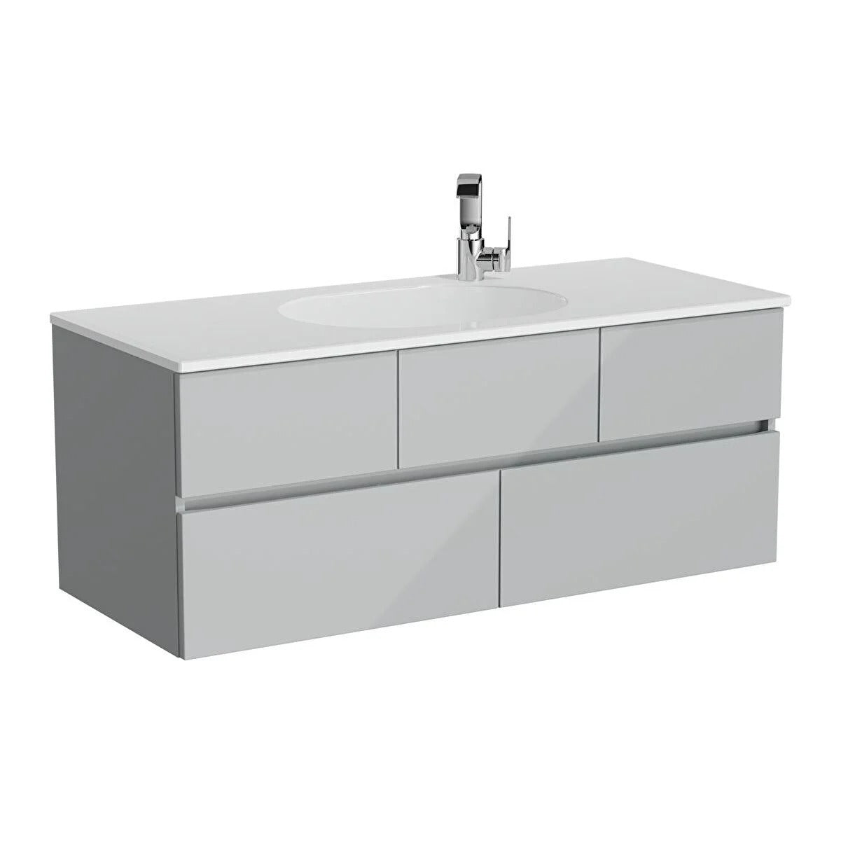 Vitra Memoria Washbasin Unit With right faucet hole High Gloss Grey