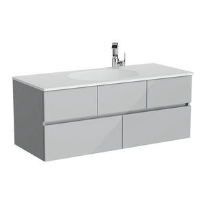 Vitra Memoria Washbasin Unit With right faucet hole High Gloss Grey